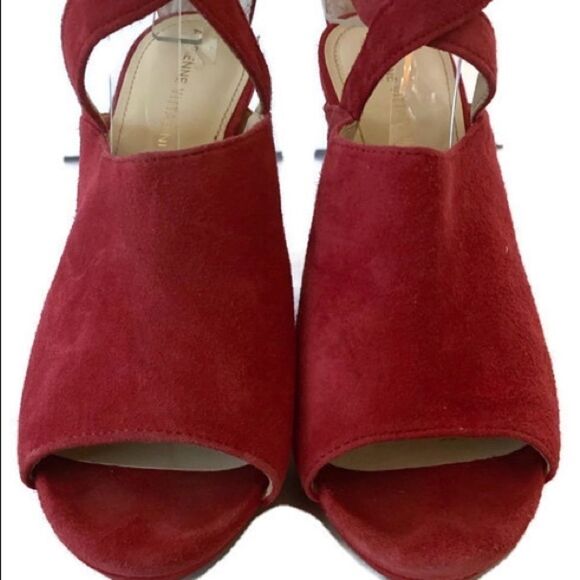 Adrienne Vittadini Red Suede Leather Heels 8.5 - Picture 4 of 7